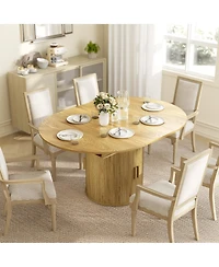 Homcom Extendable Dining Table, 60" Oval Kitchen Table for 6