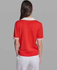 Karl Lagerfeld Paris Women's Johnny Collar Sweater