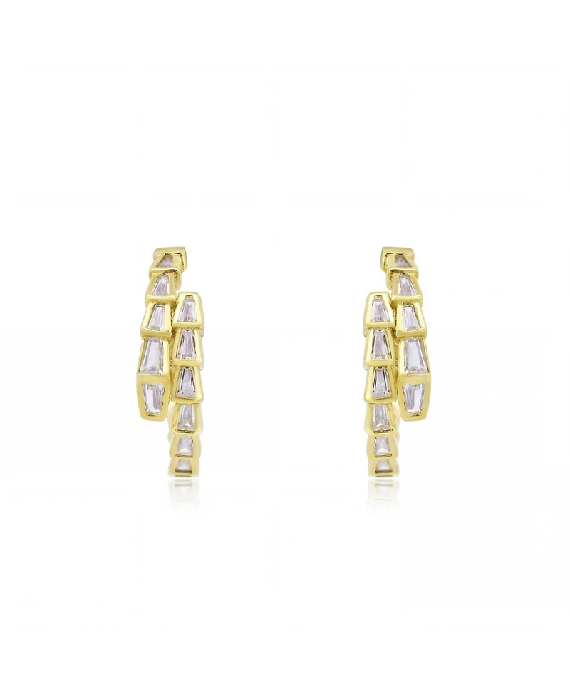 The Lovery Cz Snake Hoop Earrings 14K Gold-Plated Sterling Silver