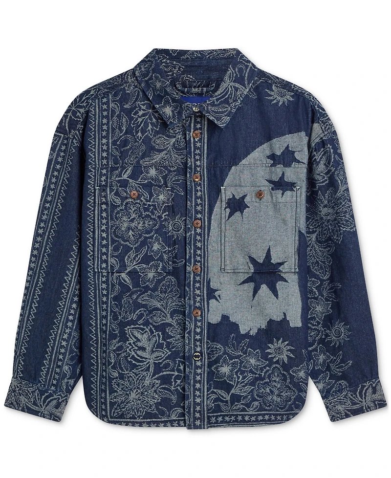 Scotch & Soda Men's Long-Sleeve Jacquard Overshirt