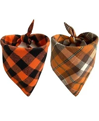 Aronkl Spring Dog Bandanas 2 Pack Floral Pet Scarves Durable Double Layer Fabric Seasonal Cute Fashionable for Dogs