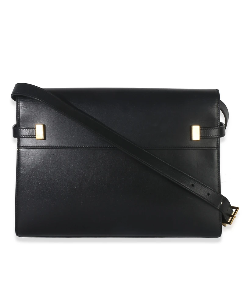 Pre-Owned Saint Laurent Black Calfskin Medium Manhattan Shoulder Bag