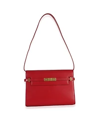 Pre-Owned Saint Laurent Red Calfskin Medium Manhattan Shoulder