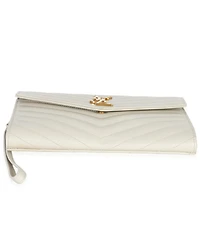 Pre-Owned Saint Laurent Creama Soft Grain De Poudre Triquilt Monogram Clutch
