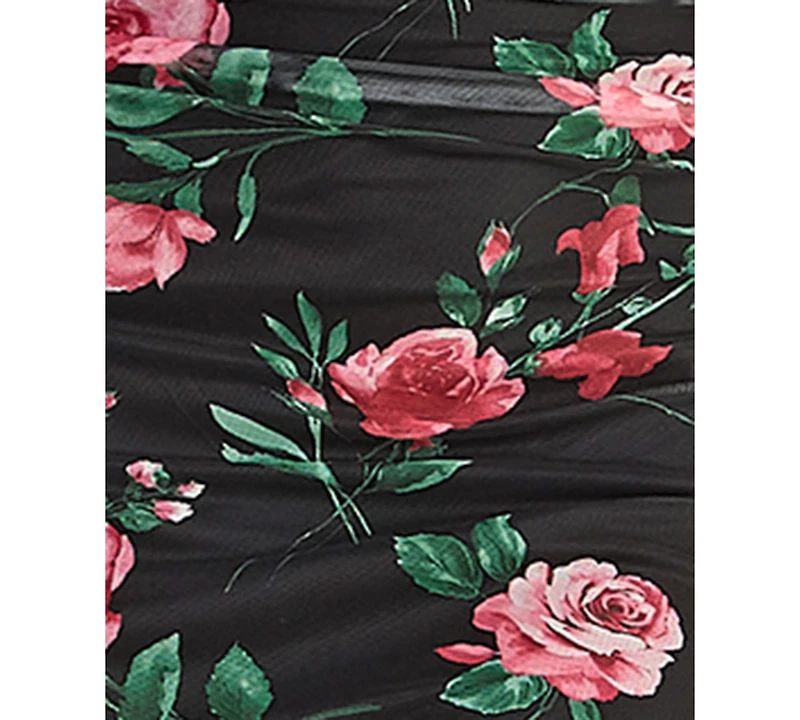 Emerald Sundae Juniors' Printed Sweetheart Neck Midi Dress