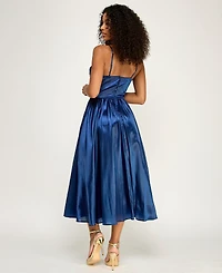 Emerald Sundae Juniors' Sweetheart Neck Flared Midi Dress