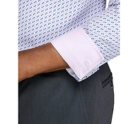 ConStruct Men's Triangle Print Spread Collar Dress Shirt