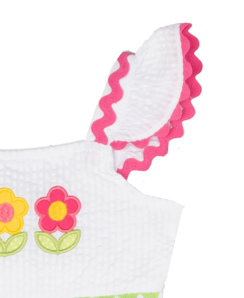 Rare Edition Baby Girls' Square Neck Dress With Diaper Cover