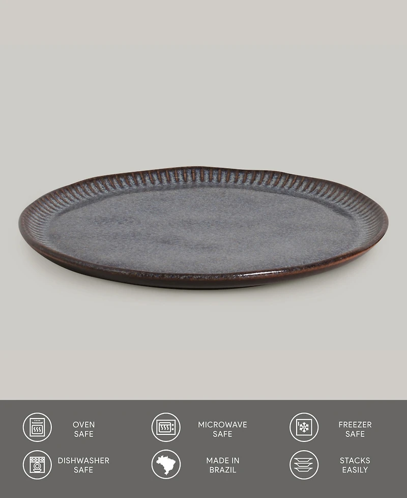 Porto Brasil Stoneware Linhas Dinner Plates