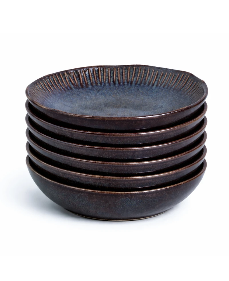 Porto Brasil Stoneware Linhas Salad Bowls, Set of 6