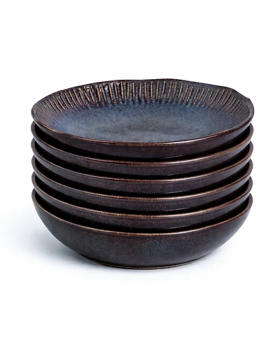 Porto Brasil Stoneware Linhas Salad Bowls, Set of 6