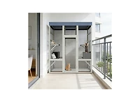 Zeus & Ruta 62.6" Outdoor Wooden Cat Enclosure with Waterproof Roof, Rust-Proof Wire, Lockable Access, Spacious Catio