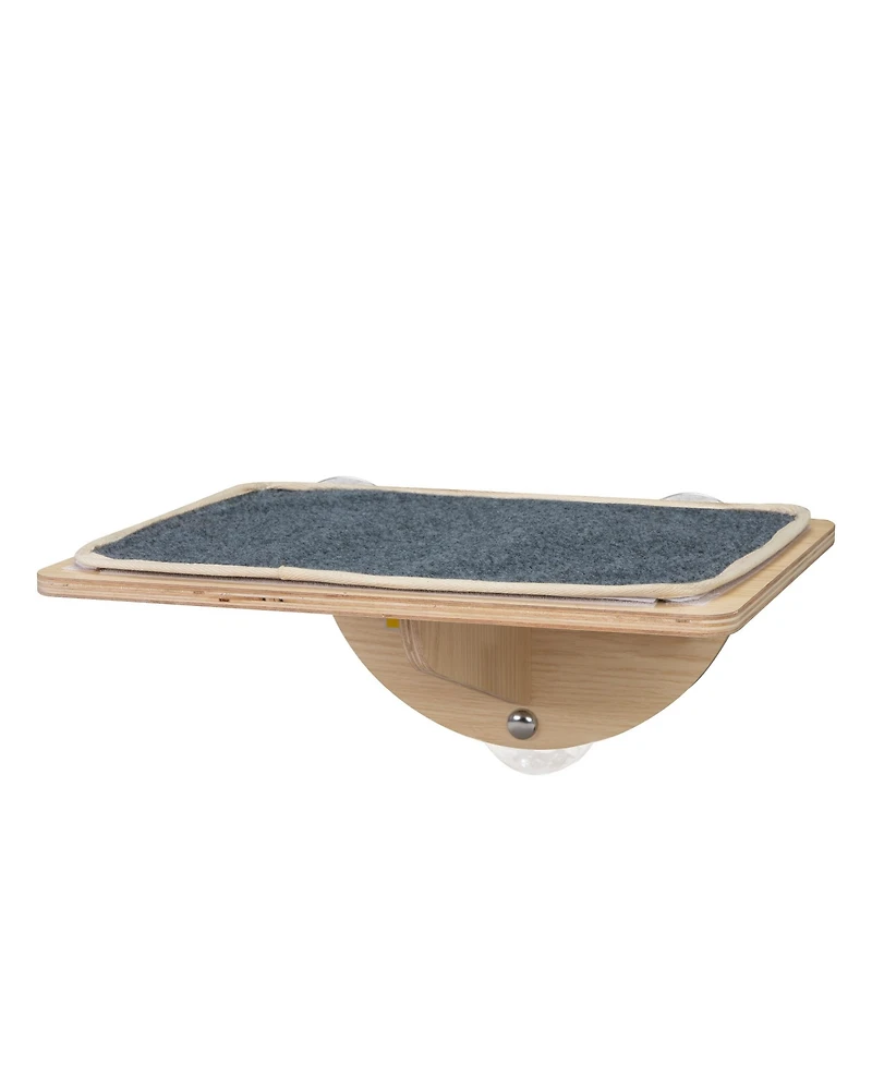 Zeus & Ruta Cat Window Perch with Strong Suction Cups Removable Felt Indoor Hammock Bed