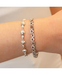 The Lovery Sterling Silver Puffy Heart Bracelet