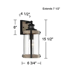 John Timberland Stan Industrial Outdoor Wall Light Fixtures Set of 2 Motion Sensor Dusk to Dawn Clear Glass for Post