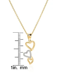 Macy's Diamond Accent 0.005 ct. t. w. Triple Linear Heart Pendant, 18'' Necklace