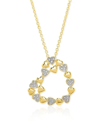 Macy's Diamond Accent 0.005 ct. t. w. Heart of Hearts Pendant, 18'' Necklace