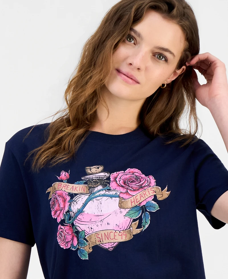 Self Esteem Juniors' Breaking Hearts Graphic-Print Tee