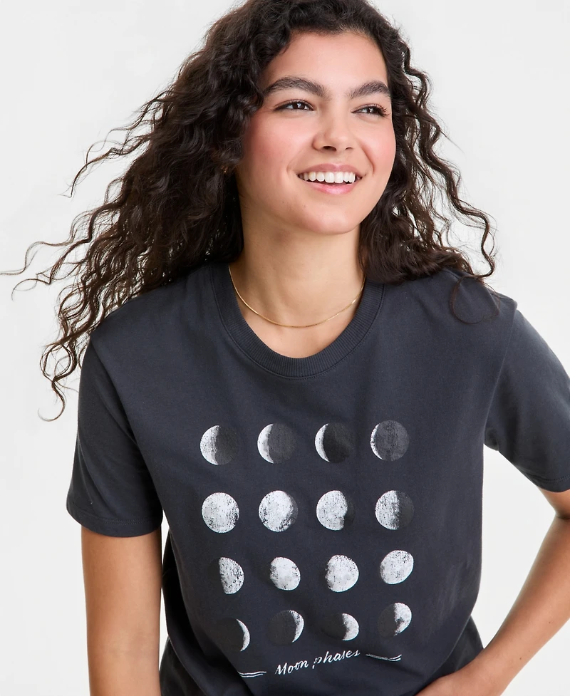 Self Esteem Juniors' Moon Phases Graphic-Print Tee
