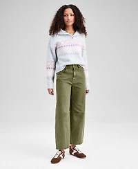 And Now This Women's High-Rise Washed Barrel-Leg Jeans, Exclusively at Macy's