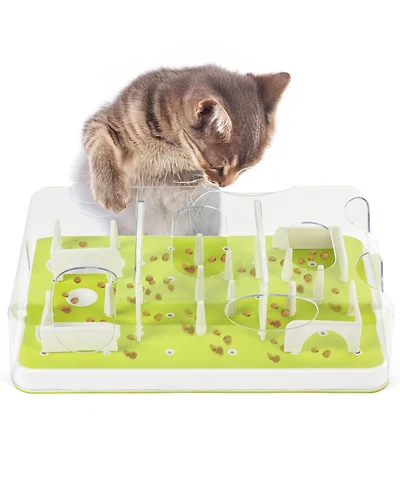 Aronkl Interactive Cat Puzzle Feeder Slow Feed Maze Multiple Difficulty Levels Mental Stimulation Detachable Non Slip