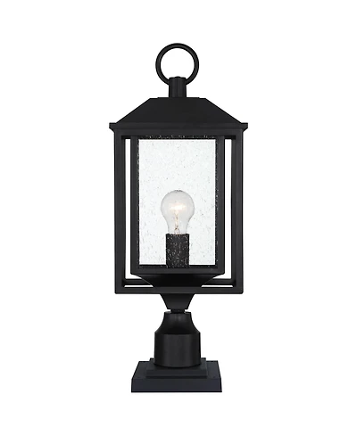 John Timberland Califa 21 3/4" Black and Seeded Glass Pier Mount Light