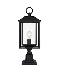 John Timberland Califa 21 3/4" Black and Seeded Glass Pier Mount Light