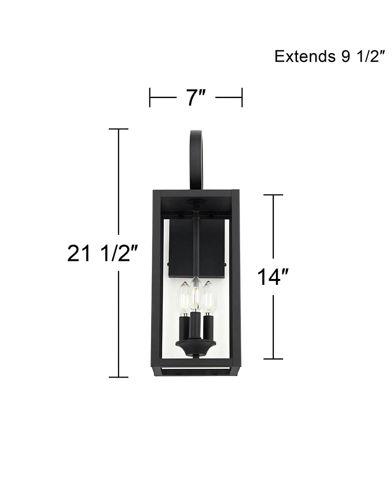 John Timberland Mira Modern Outdoor Wall Light Fixture Flat 21 1/2" Clear Glass for Post Exterior Barn Deck House Porch Yard Posts Patio Home