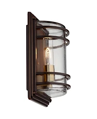 John Timberland Modern Outdoor Wall Light Fixtures Set of 2 11" Clear Glass Shade for Exterior Barn Deck House Porch Patio Outside Front Door