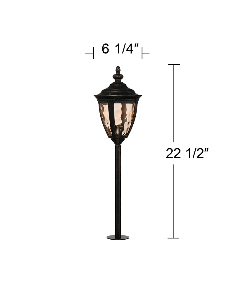 John Timberland Uvas 22 1/2" High Traditional Outdoor Landscape Path Lights Porch House Set of 2 Led Bulb Finish