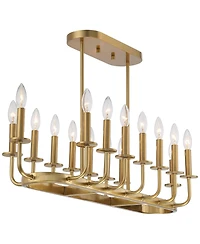 Stiffel Soft Gold Linear Pendant Chandelier 38 3/4" Wide Modern Open Frame 16-Light Fixture for Kitchen Island Dining Room House