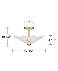 Possini Euro Design Possini Euro Sambuco 17 1/2"W Warm Brass 2-Light Bowl Ceiling Light