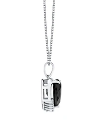 Macy's Onyx (2-3/4 ct. t.w.) and Diamond Accent Heart Pendant Necklace in Sterling Silver