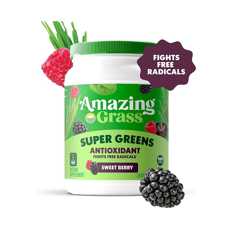 Amazing Grass Amazing Grass, Greens Blend Antioxidant, Sweet Berry, 24.7 oz, 100 Servings