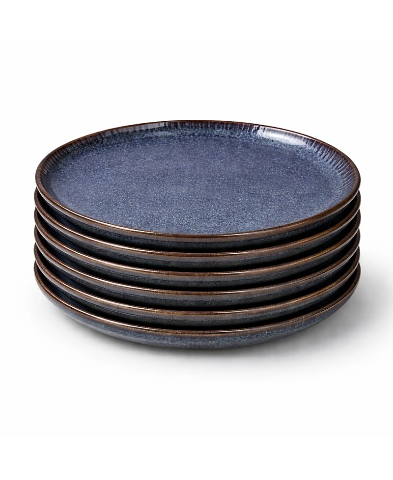 Porto Brasil Stoneware Linhas Dessert Plates, Set of 6