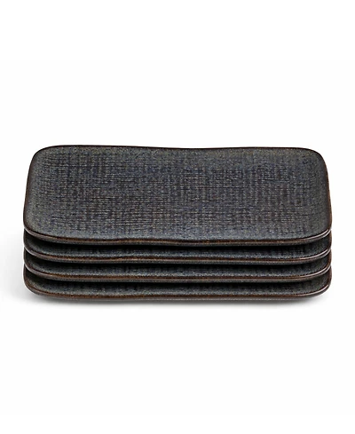 Porto Brasil 10.63" Stoneware Medium Rectangular Juta Platters, Set of 4