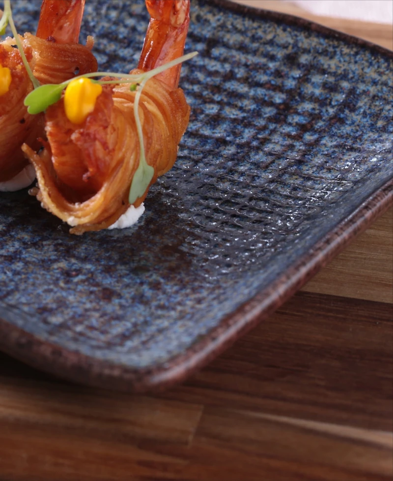 Porto Brasil 7" Stoneware Rectangular Juta Platters, Set of 4