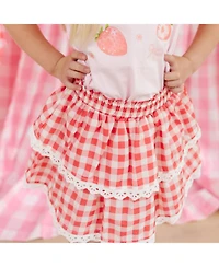 Sweet Wink Little Girls Red Gingham Skort