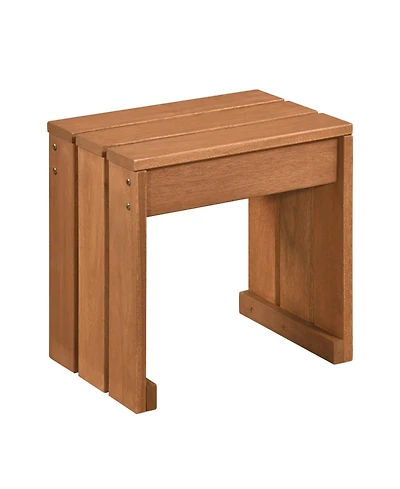Gouun Single-Person Outdoor Backless Patio Bench with Solid Wood Frame
