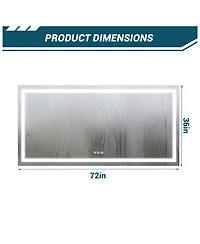 homfan Double Led Backlit Bathroom Mirror - Modern Vanity Wall Mirror with Dimmable Lighting, Anti-Fog, Shatter-Proof Glass, Memory Function