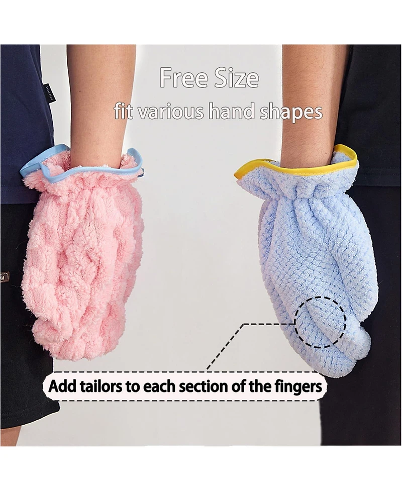 Aronkl Pet Towel Gloves Microfiber Absorbent Quick Drying for Dogs Cats 2 Pack