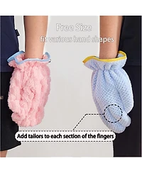 Aronkl Pet Towel Gloves Microfiber Absorbent Quick Drying for Dogs Cats 2 Pack