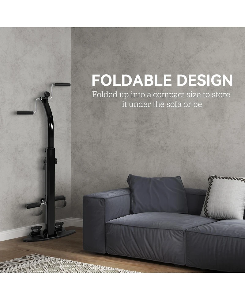 Soozier Seated Pedal Exerciser Foldable Leg Exercise Bike with Lcd Monitor