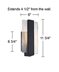 Possini Euro Design Cascadia Modern Wall Light Sconces Set of 2 Metal Hardwire Fixture Led Piastra Art Glass for Bedroom Bathroom Vanity Home