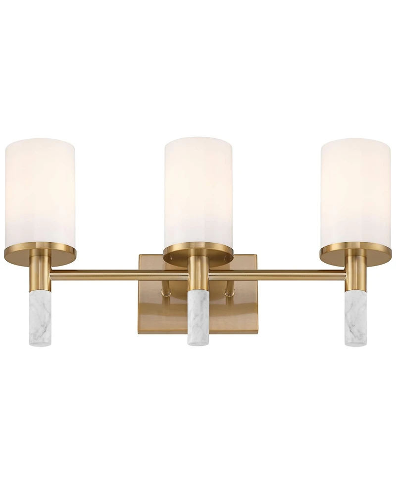 Possini Euro Design Lucius High Modern 3 Light Bathroom Vanity Wall Lamp Light Fixture Mount Hardwired Soft