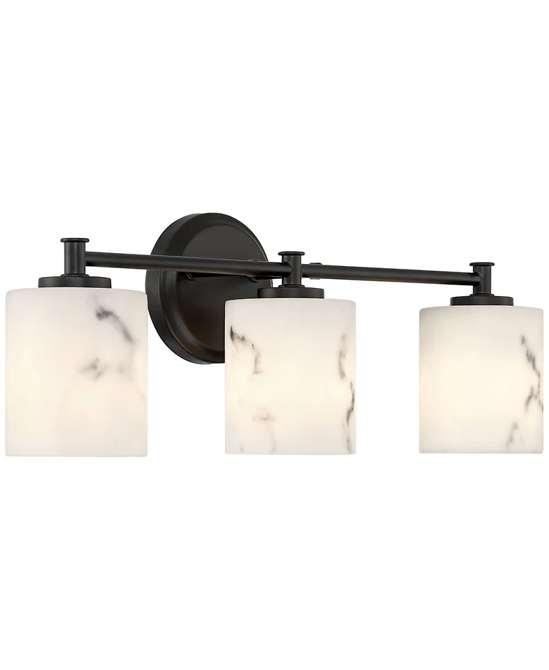 Possini Euro Design Stoker and Faux Alabaster 3-Lt Bathbar