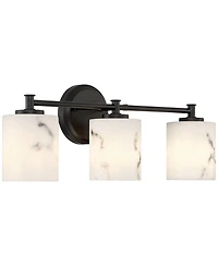 Possini Euro Design Stoker and Faux Alabaster 3-Lt Bathbar