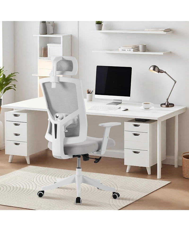 gaomon Heavy Duty Ergonomic Office Chair with Adjustable Headrest, Lumbar Support, and Flip-Up Arms
