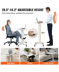 Gouun Mobile Standing Desk, Gas Spring Adjustable 28.5-44.2 in, Rolling