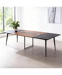 Gouun 8 ft Conference Table, Boat Shaped, Seats 10, 94.49 x 47.24 in